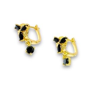 Elegant Black and Gold Goldfilled Earrings